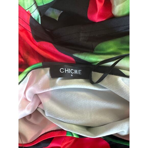 Floral Print Asymmetrical Wrap Neckline Dress With High-low Hem size M - Picture 4 of 6